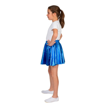 e-carnavalskleding-SYK Disco rok Sophie blauw kinderen