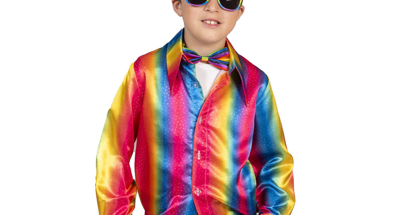 e-carnavalskleding-SYK Disco shirt Stijn regenboogkleuren