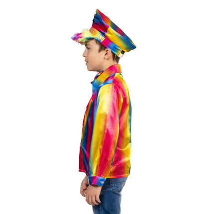 e-carnavalskleding-SYK Disco shirt Stijn regenboogkleuren