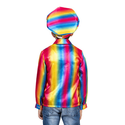 e-carnavalskleding-SYK Disco shirt Stijn regenboogkleuren