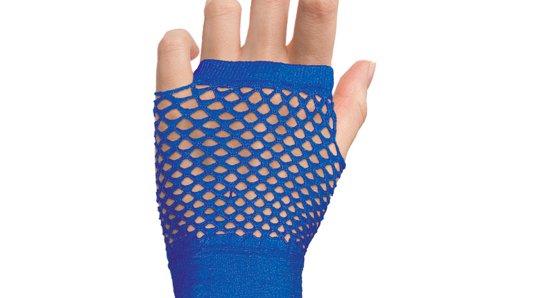 e-carnavalskleding-SYK Donkerblauwe visnet handschoenen kort model