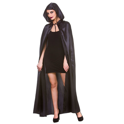 e-carnavalskleding-SYK Dracula cape met kap satijn 140cm