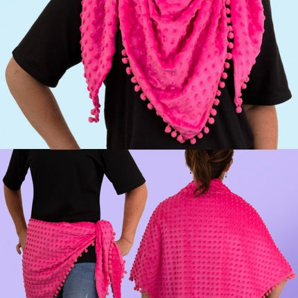 e-carnavalskleding-SYK Driehoek sjaal Bubble pastel roze
