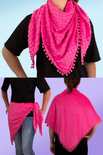 e-carnavalskleding-SYK Driehoek sjaal Bubble pastel roze