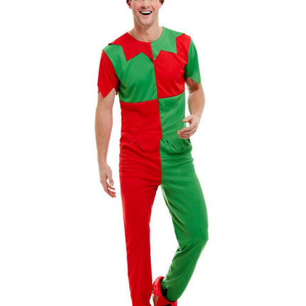 e-carnavalskleding-SYK Elf kostuum Rood-Groen maat L