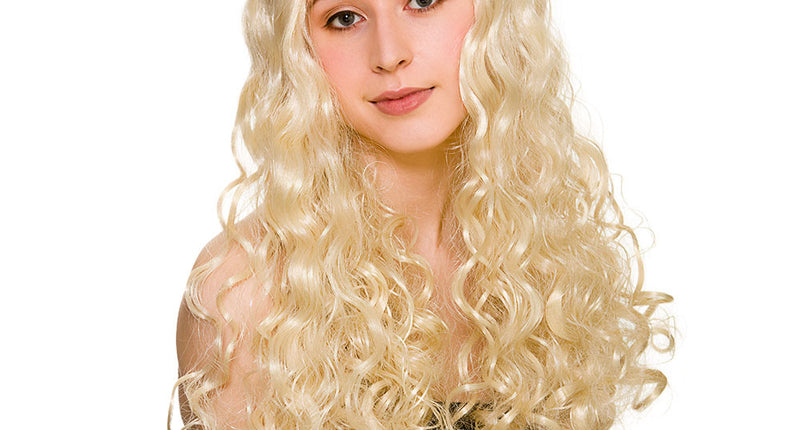 e-carnavalskleding-SYK Flower Power hippie pruik Daisy blond