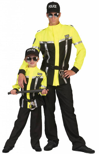 e-carnavalskleding-SYK Fluor gele politiepakjes voor kinderen