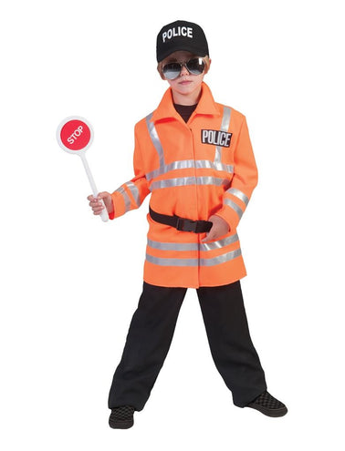 e-carnavalskleding-SYK Fluor oranje politiepakjes voor jongens