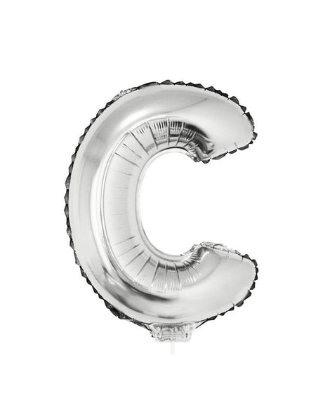 e-carnavalskleding-SYK Folie ballon letter C Zilver