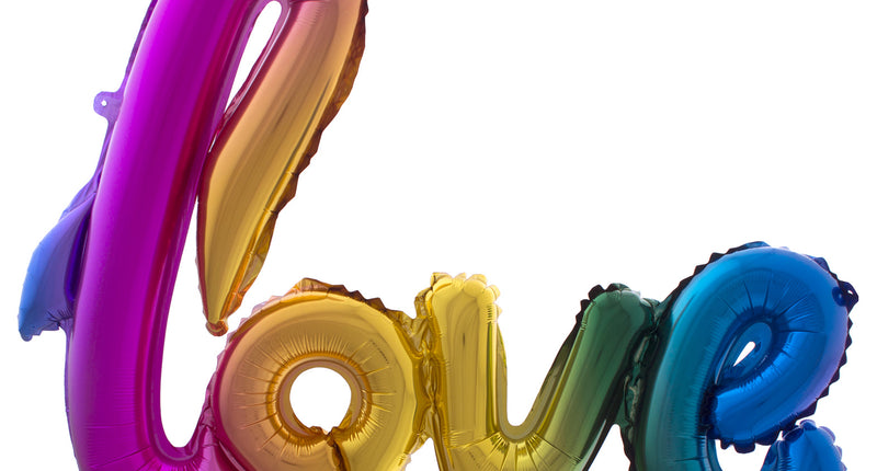 e-carnavalskleding-SYK Folie ballon LOVE vrolijk gekleurd