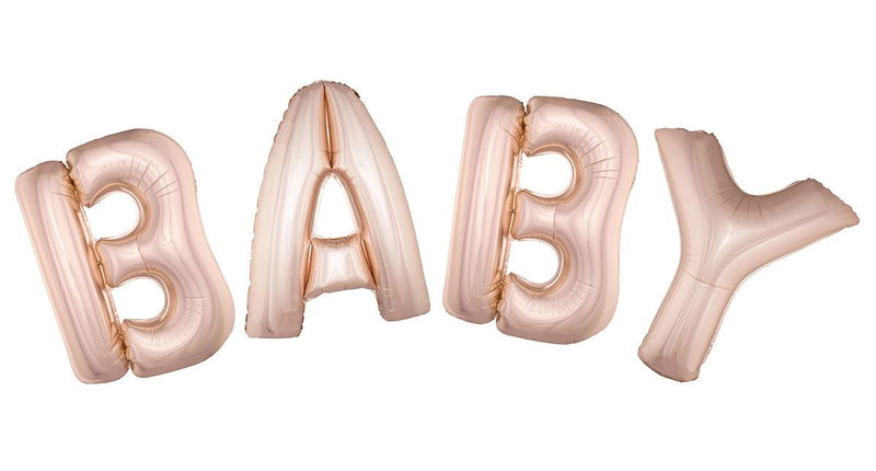 e-carnavalskleding-SYK Folie ballonnen set BABY met roze letters