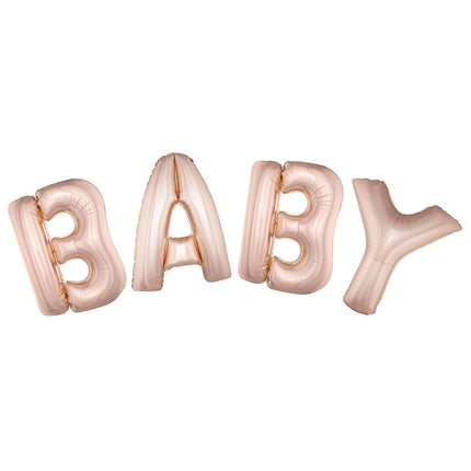 e-carnavalskleding-SYK Folie ballonnen set BABY met roze letters