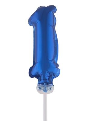 e-carnavalskleding-SYK Folieballon 13 cm op stokje blauw