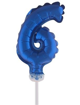 e-carnavalskleding-SYK Folieballon 13 cm op stokje blauw