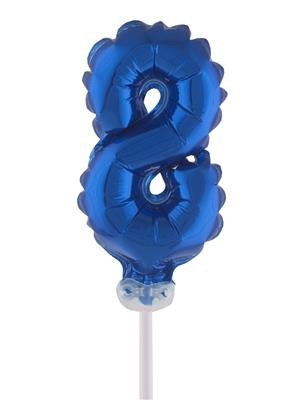 e-carnavalskleding-SYK Folieballon 13 cm op stokje blauw