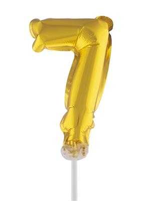 e-carnavalskleding-SYK Folieballon 13 cm op stokje goud