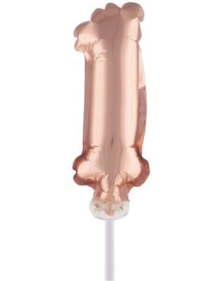 e-carnavalskleding-SYK Folieballon 13 cm op stokje rose goud