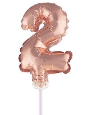 e-carnavalskleding-SYK Folieballon 13 cm op stokje rose goud