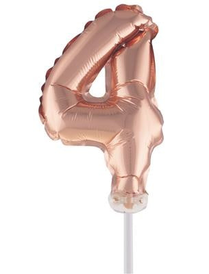 e-carnavalskleding-SYK Folieballon 13 cm op stokje rose goud