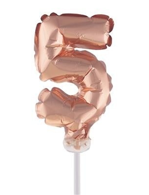 e-carnavalskleding-SYK Folieballon 13 cm op stokje rose goud