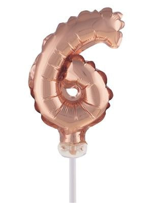 e-carnavalskleding-SYK Folieballon 13 cm op stokje rose goud