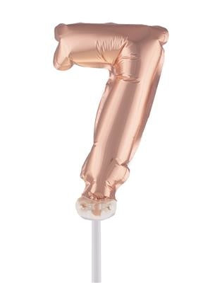 e-carnavalskleding-SYK Folieballon 13 cm op stokje rose goud