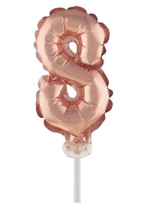 e-carnavalskleding-SYK Folieballon 13 cm op stokje rose goud