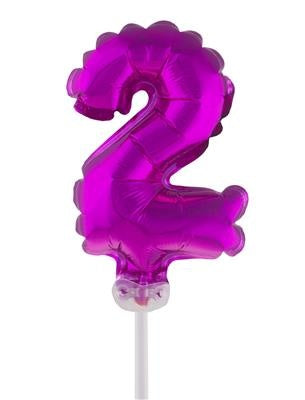 e-carnavalskleding-SYK Folieballon 13 cm op stokje roze