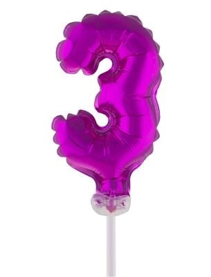 e-carnavalskleding-SYK Folieballon 13 cm op stokje roze