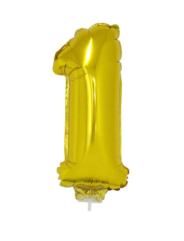 e-carnavalskleding-SYK Folieballon 41 cm goud op stokje