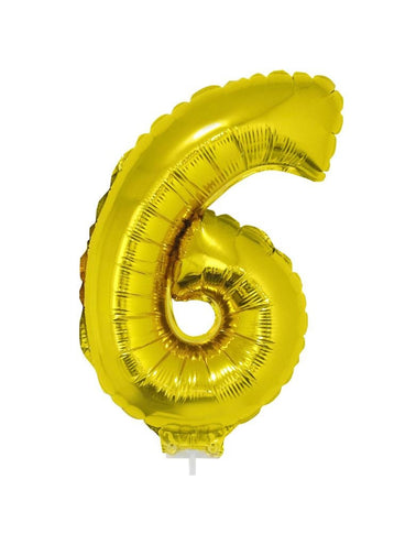 e-carnavalskleding-SYK Folieballon 41 cm goud op stokje