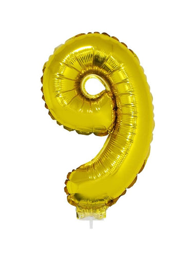 e-carnavalskleding-SYK Folieballon 41 cm goud op stokje