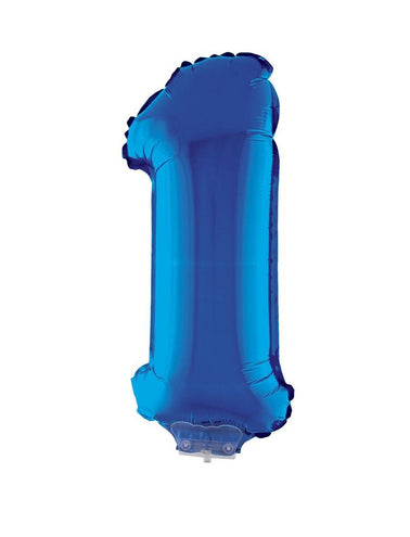 e-carnavalskleding-SYK Folieballon 41 cm op stokje blauw