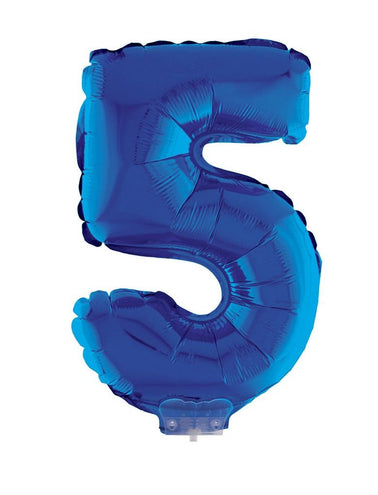 e-carnavalskleding-SYK Folieballon 41 cm op stokje blauw