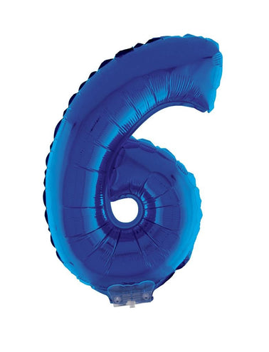 e-carnavalskleding-SYK Folieballon 41 cm op stokje blauw
