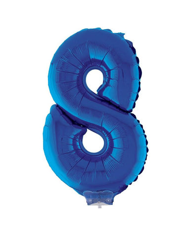 e-carnavalskleding-SYK Folieballon 41 cm op stokje blauw