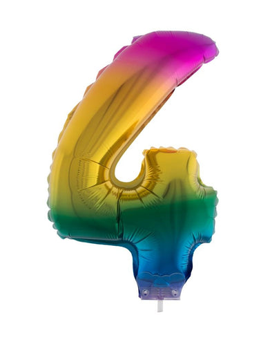 e-carnavalskleding-SYK Folieballon 41 cm op stokje regenboog