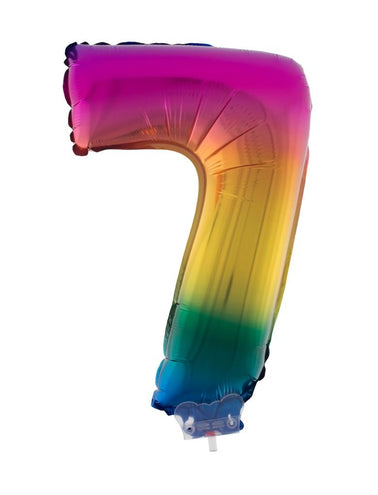 e-carnavalskleding-SYK Folieballon 41 cm op stokje regenboog