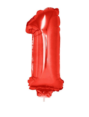 e-carnavalskleding-SYK Folieballon 41 cm op stokje rood