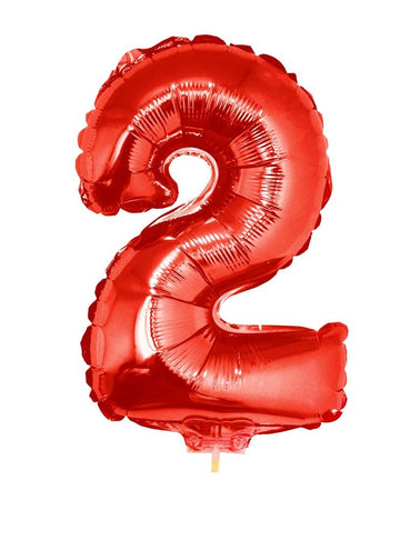 e-carnavalskleding-SYK Folieballon 41 cm op stokje rood