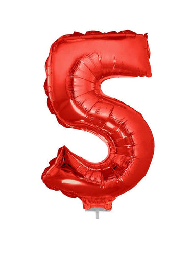 e-carnavalskleding-SYK Folieballon 41 cm op stokje rood