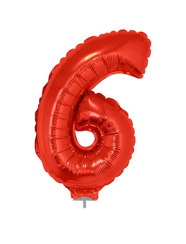 e-carnavalskleding-SYK Folieballon 41 cm op stokje rood
