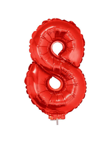 e-carnavalskleding-SYK Folieballon 41 cm op stokje rood