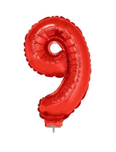 e-carnavalskleding-SYK Folieballon 41 cm op stokje rood