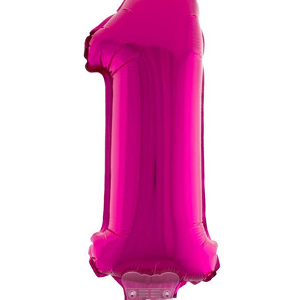 e-carnavalskleding-SYK Folieballon 41 cm op stokje roze