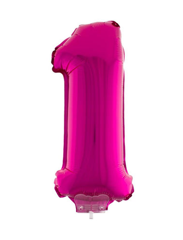 e-carnavalskleding-SYK Folieballon 41 cm op stokje roze