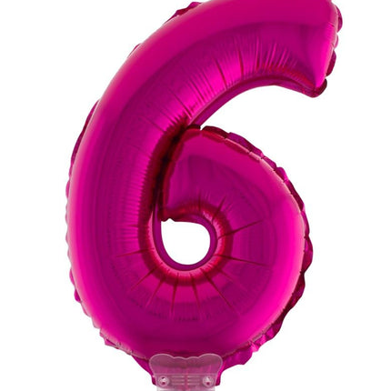 e-carnavalskleding-SYK Folieballon 41 cm op stokje roze