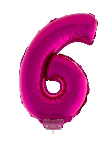 e-carnavalskleding-SYK Folieballon 41 cm op stokje roze