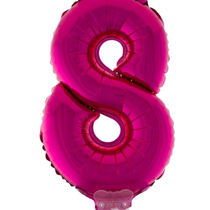 e-carnavalskleding-SYK Folieballon 41 cm op stokje roze