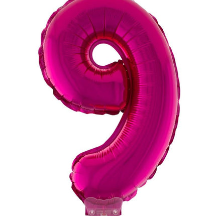 e-carnavalskleding-SYK Folieballon 41 cm op stokje roze